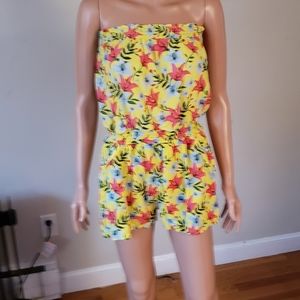 Yellow flowered romper